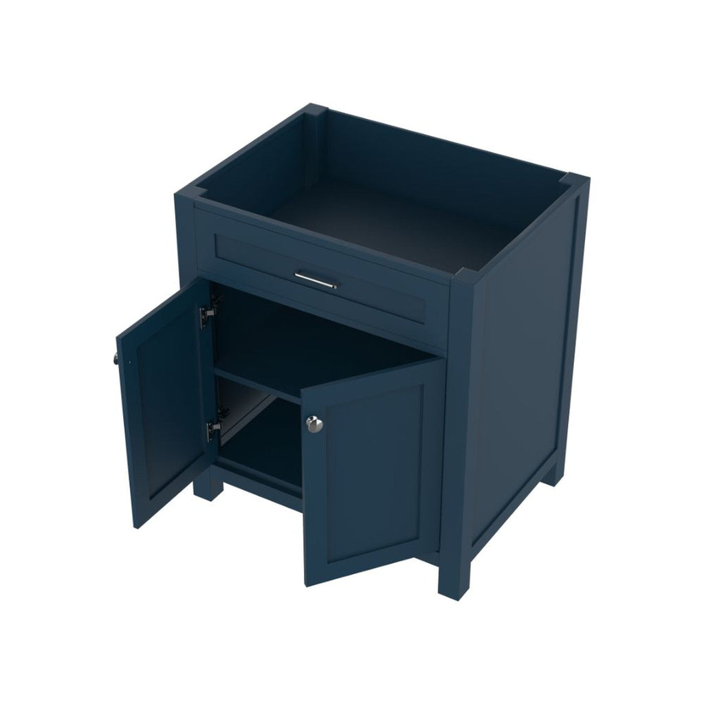 Alya Bath Norwalk 30" Single Blue Freestanding Bathroom Vanity With Brushed Nickel Edge Handles - HE-101-30-B