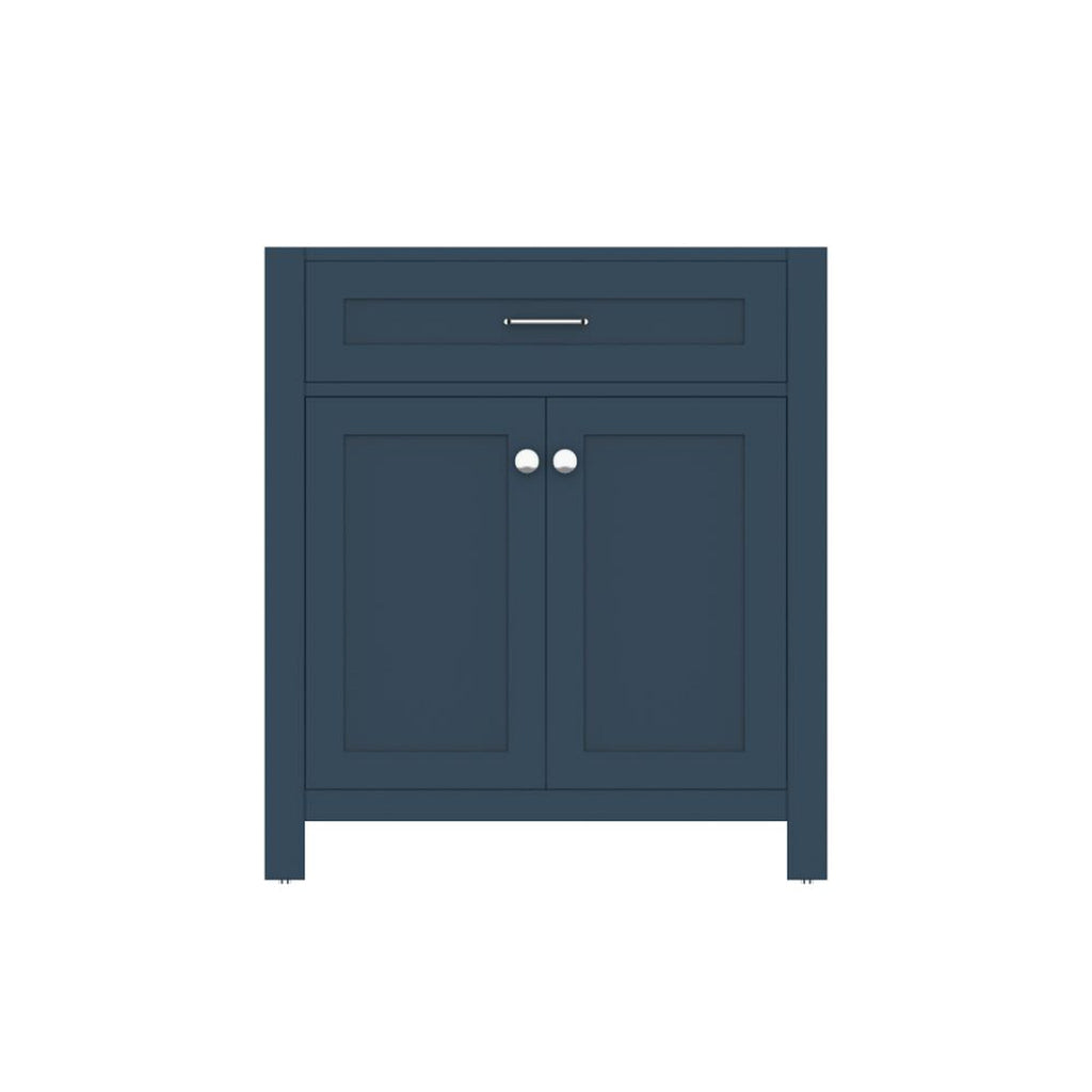 Alya Bath Norwalk 30" Single Blue Freestanding Bathroom Vanity With Brushed Nickel Edge Handles - HE-101-30-B