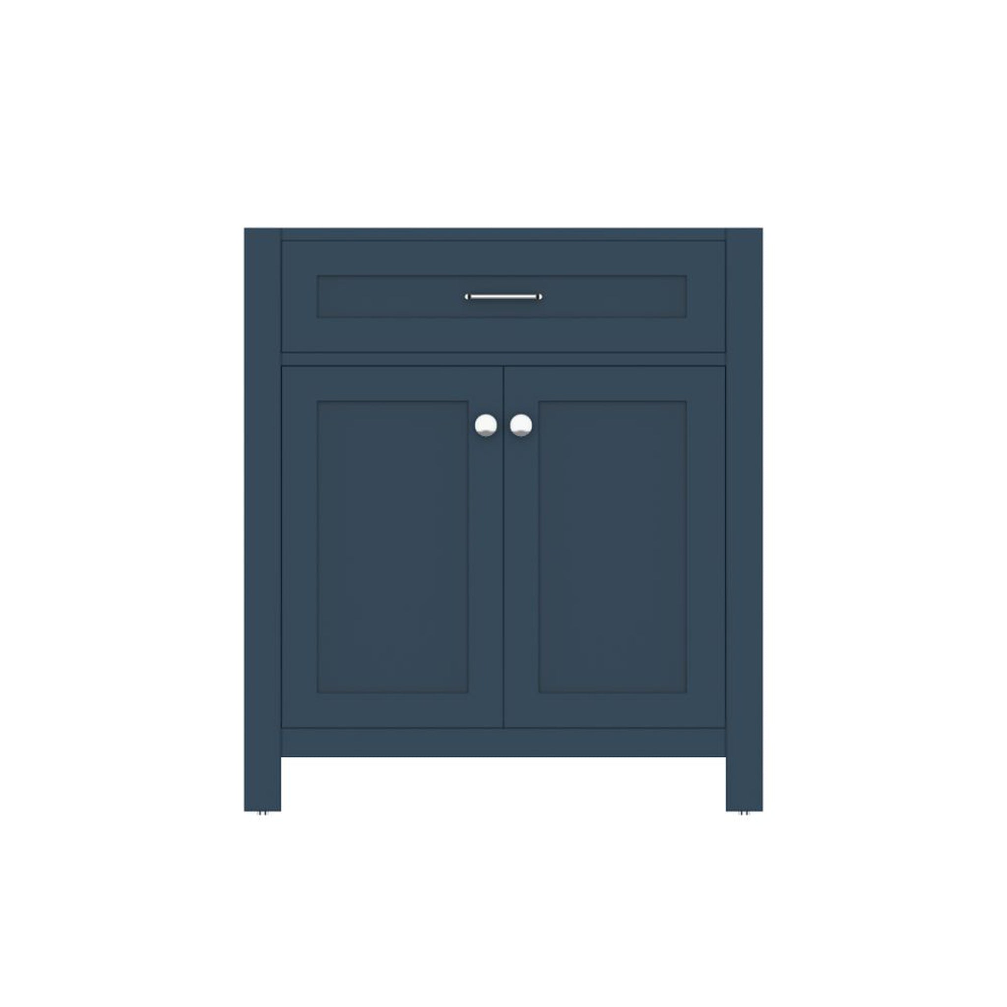 Alya Bath Norwalk 30" Single Blue Freestanding Bathroom Vanity With Brushed Nickel Edge Handles - HE-101-30-B