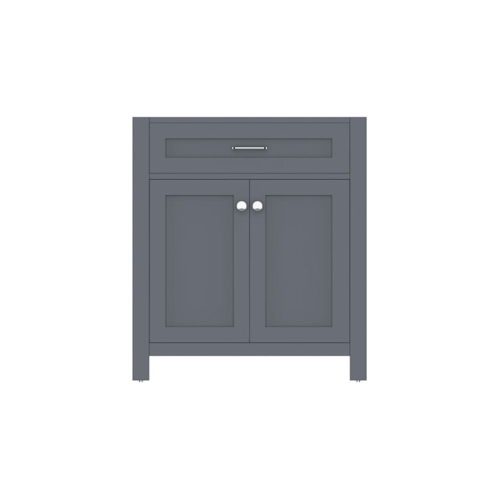 Alya Bath Norwalk 30" Single Gray Freestanding Bathroom Vanity With Brushed Nickel Edge Handles - HE-101-30-G