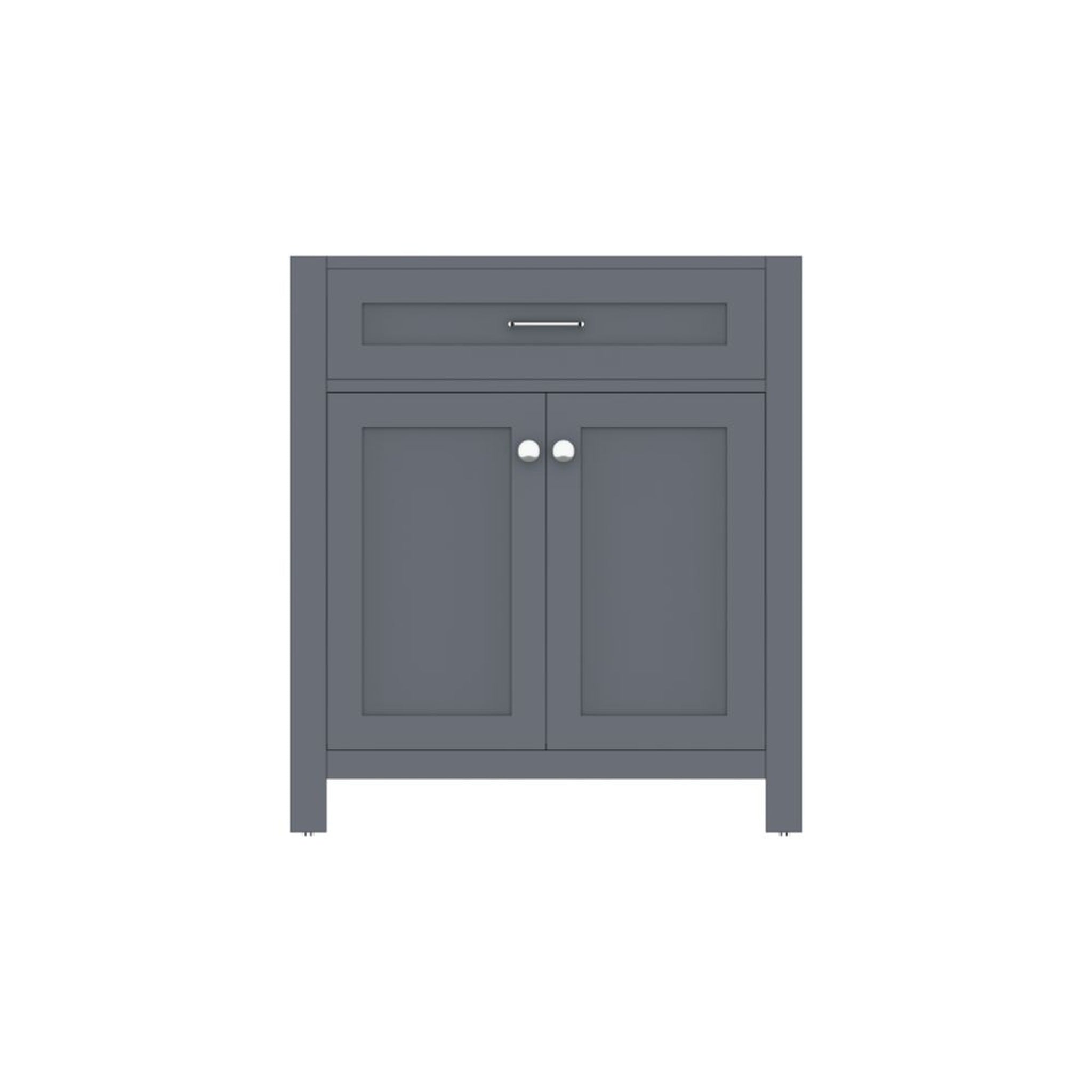 Alya Bath Norwalk 30" Single Gray Freestanding Bathroom Vanity With Brushed Nickel Edge Handles - HE-101-30-G
