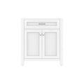 Alya Bath Norwalk 30" Single White Freestanding Bathroom Vanity with Brushed Nickel Edge Handles - HE-101-30-W