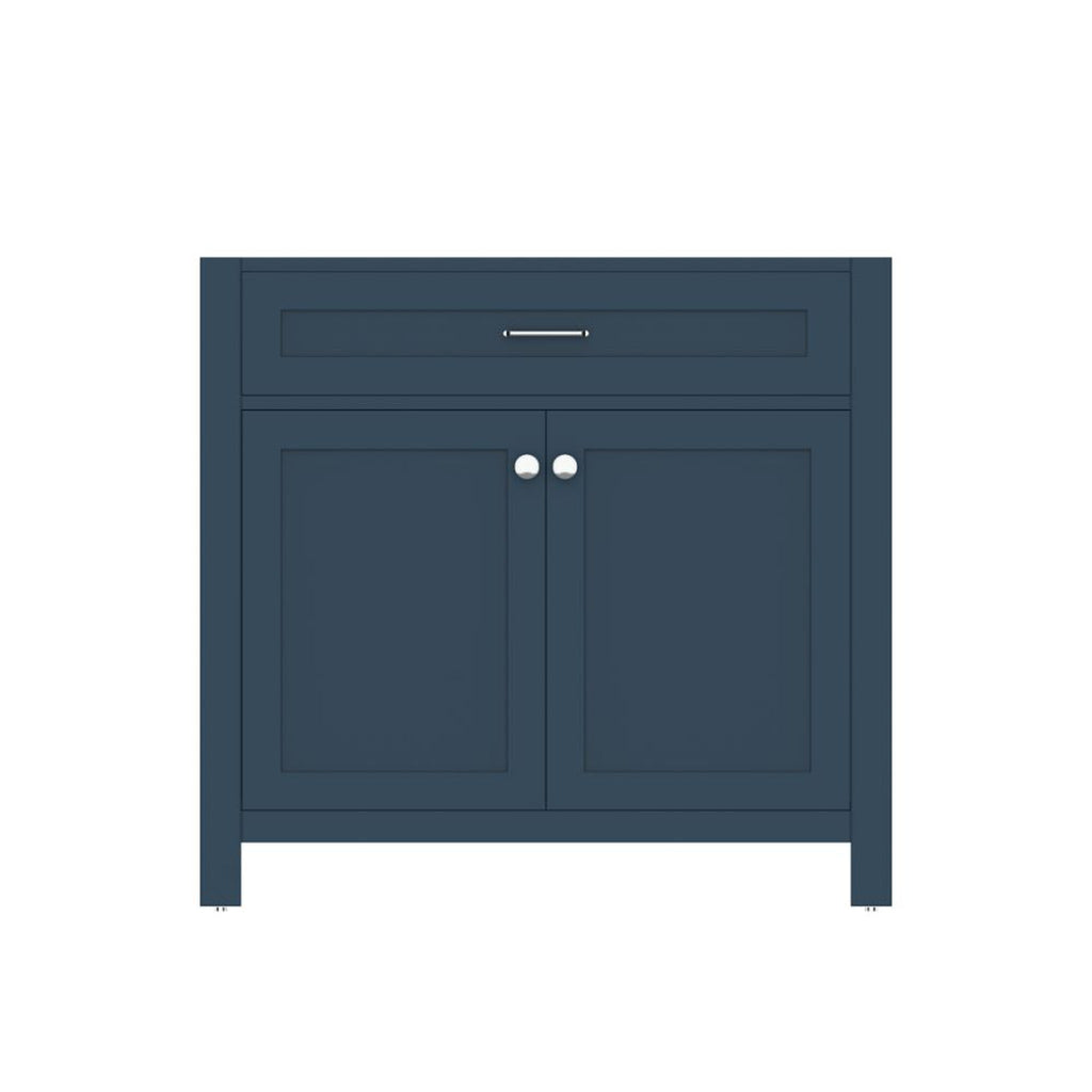 Alya Bath Norwalk 36" Single Blue Freestanding Bathroom Vanity With Brushed Nickel Edge Handles - HE-101-36-B
