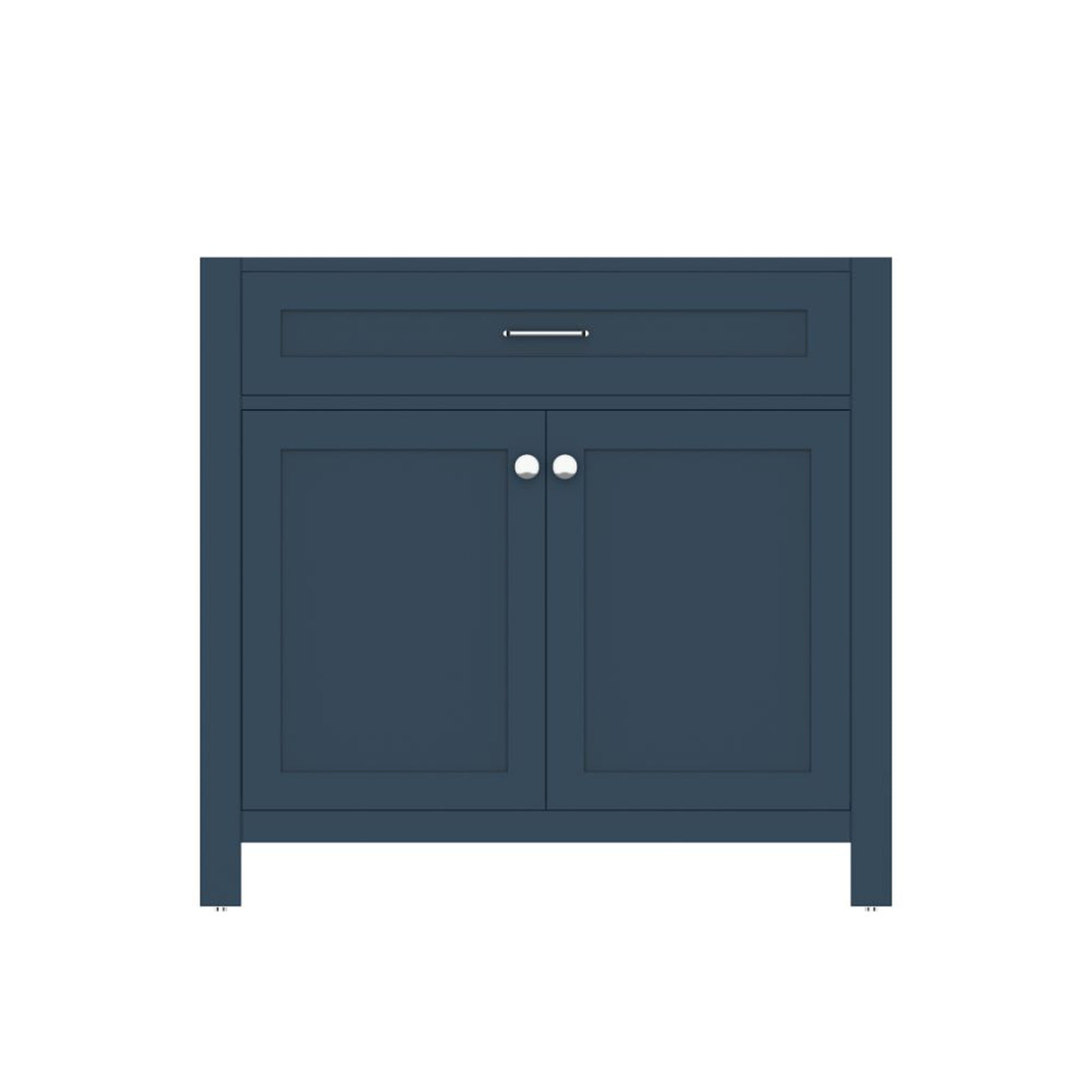 Alya Bath Norwalk 36" Single Blue Freestanding Bathroom Vanity With Brushed Nickel Edge Handles - HE-101-36-B