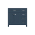 Alya Bath Norwalk  36" Single Blue Freestanding Bathroom Vanity with Drawer and Brushed Nickel Edge Handles - HE-101-36-DR-B