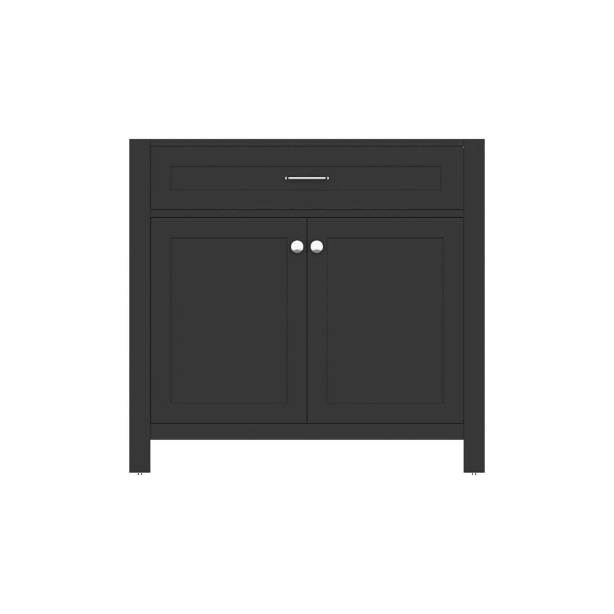 Alya Bath Norwalk 36" Single Espresso Freestanding Bathroom Vanity With Brushed Nickel Edge Handles - HE-101-36-E