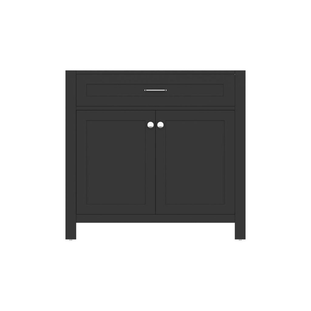 Alya Bath Norwalk 36" Single Espresso Freestanding Bathroom Vanity With Brushed Nickel Edge Handles - HE-101-36-E