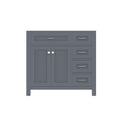 Alya Bath Norwalk  36" Single Gray Freestanding Bathroom Vanity with Drawer and Brushed Nickel Edge Handles - HE-101-36-DR-G