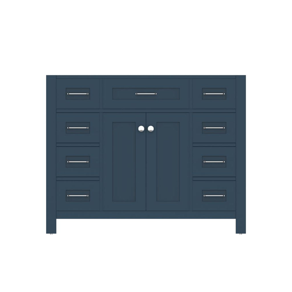 Alya Bath Norwalk 42" Single Blue Freestanding Bathroom Vanity With Brushed Nickel Edge Handles - HE-101-42-B