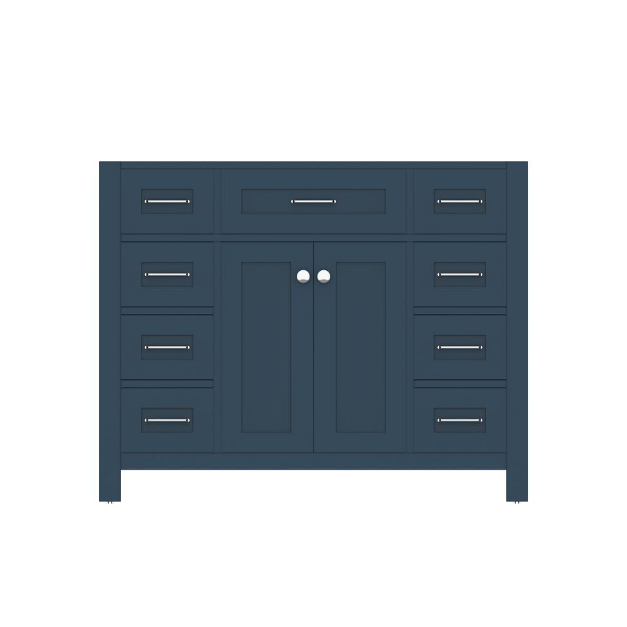 Alya Bath Norwalk 42" Single Blue Freestanding Bathroom Vanity With Brushed Nickel Edge Handles - HE-101-42-B
