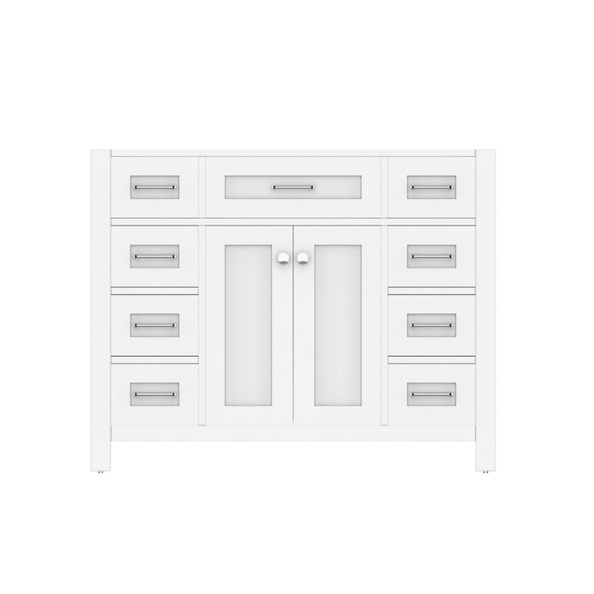 Alya Bath Norwalk 42" Single White Freestanding Bathroom Vanity With Brushed Nickel Edge Handles - HE-101-42-W