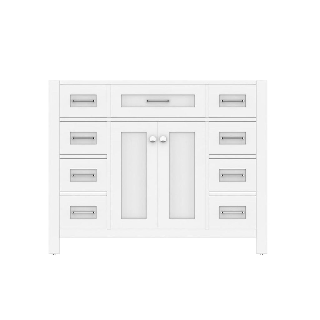 Alya Bath Norwalk 42" Single White Freestanding Bathroom Vanity With Brushed Nickel Edge Handles - HE-101-42-W