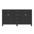 Alya Bath Norwalk 60" Double Espresso Freestanding  Bathroom Vanity  With Brushed Nickel Edge Handles - HE-101-60D-E