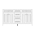 Alya Bath Norwalk 60" Double White Freestanding  Bathroom Vanity  With Brushed Nickel Edge Handles - HE-101-60D-W