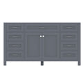 Alya Bath Norwalk 60" Single Gray Freestanding  Bathroom Vanity  With Brushed Nickel Edge Handles - HE-101-60S-G