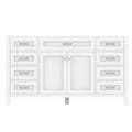 Alya Bath Norwalk 60" Single White Freestanding  Bathroom Vanity  With Brushed Nickel Edge Handles - HE-101-60S-W