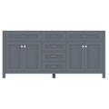 Alya Bath Norwalk 72" Double Gray Freestanding  Bathroom Vanity  With Brushed Nickel Edge Handles - HE-101-72D-G