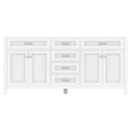 Alya Bath Norwalk 72" Double White Freestanding Bathroom Vanity  With Brushed Nickel Edge Handles - HE-101-72D-W