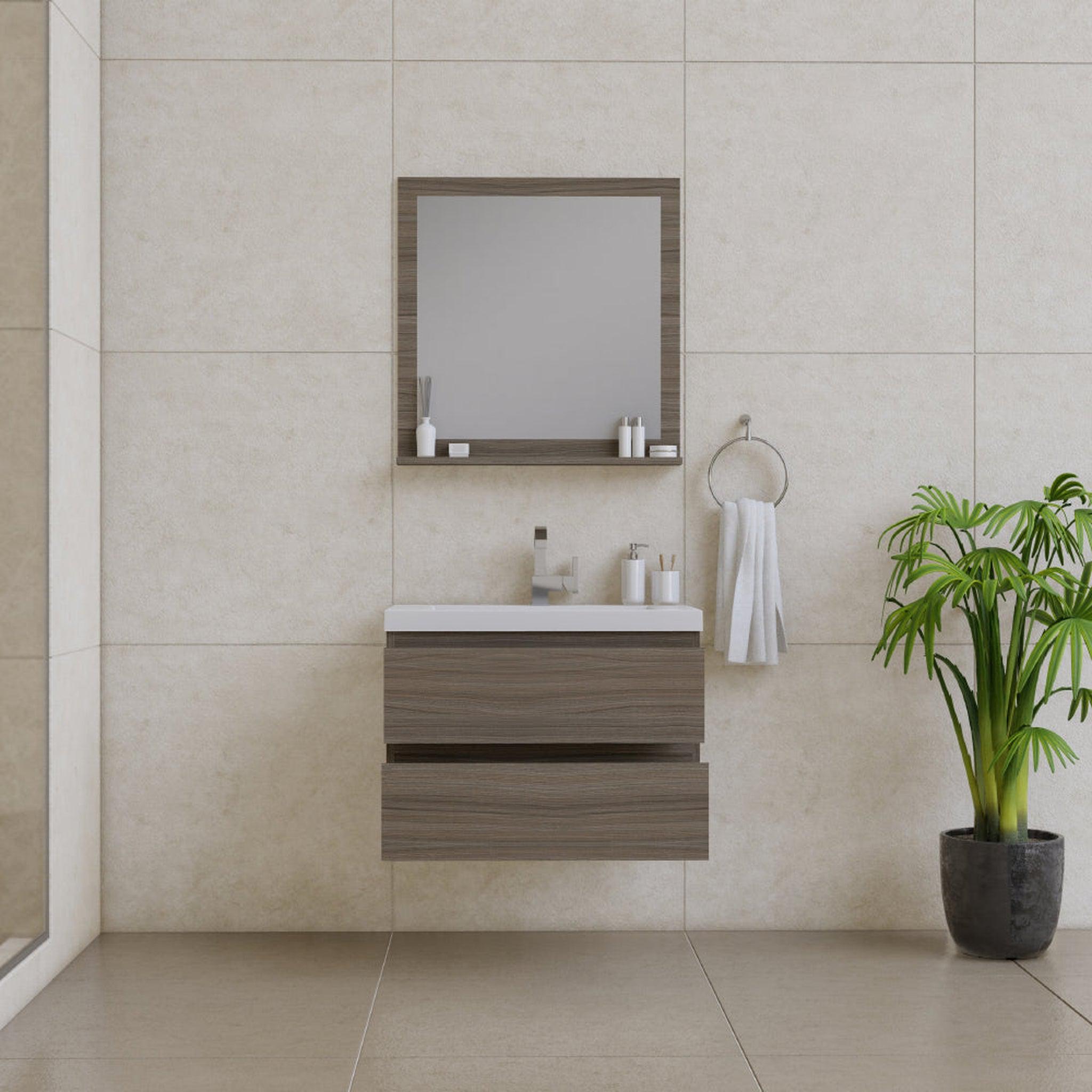 Alya Bath Paterno 30" Single Gray Wall Mounted  Bathroom Vanity With Acrylic Top and Integrated Sink - AB-MOF30-G