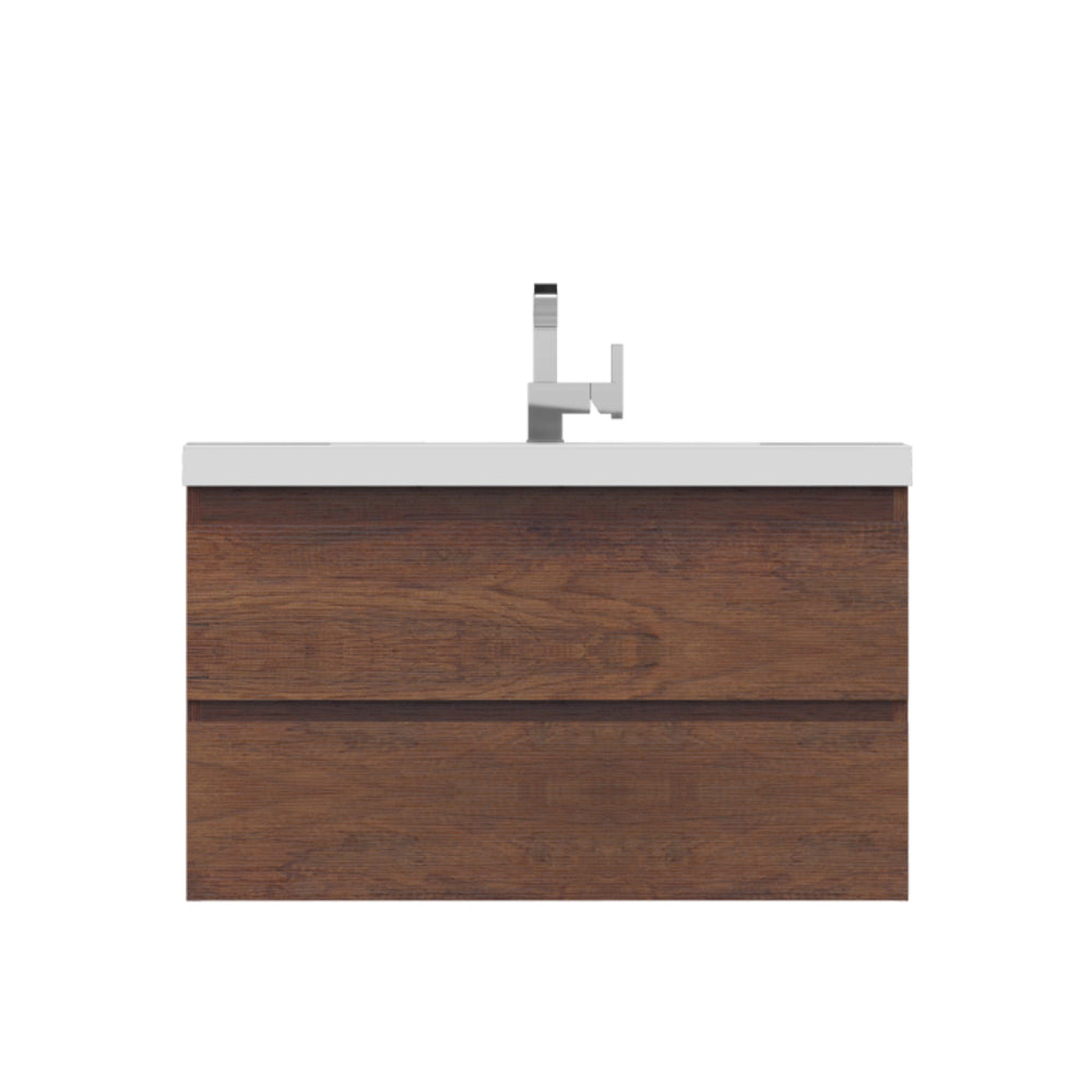 Alya Bath Paterno 36" Single Rosewood Modern Wall Mounted Bathroom Vanity With Acrylic Top and Integrated Sink - AB-MOF36-RW