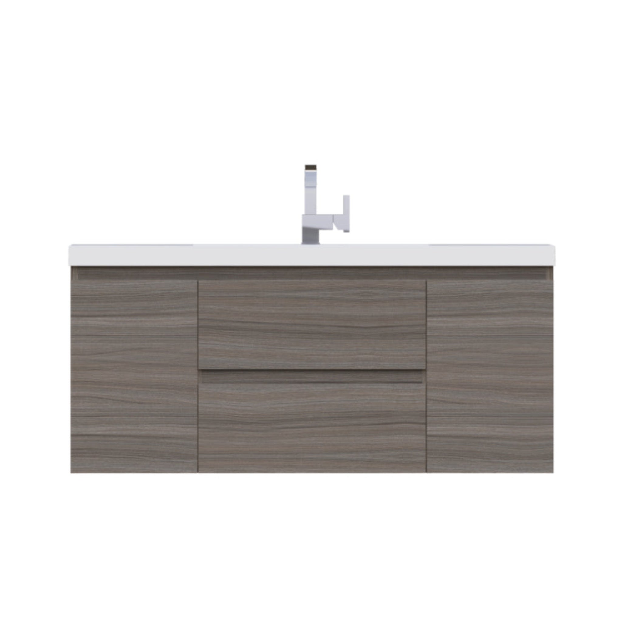 Alya Bath Paterno 48" Single Gray Modern Wall Mounted Bathroom Vanity With Acrylic Top and Integrated Sink - AB-MOF48-G