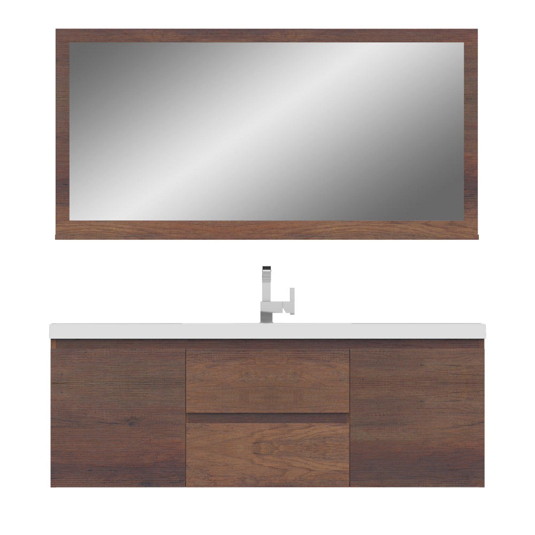 Alya Bath Paterno 60" Single Rosewood Modern Wall Mounted  Bathroom Vanity With Acrylic Top and Integrated Sink - AB-MOF60S-RW