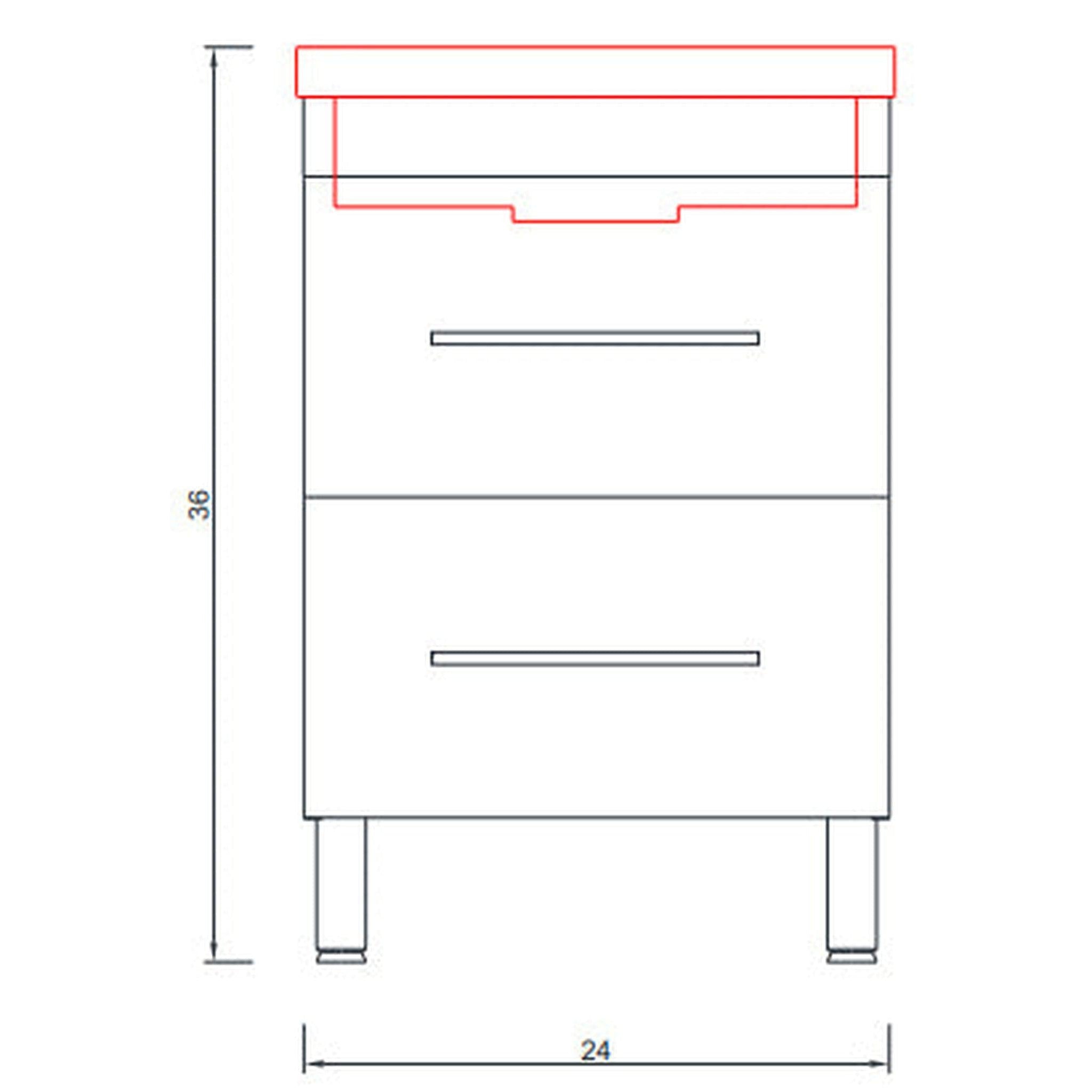 Alya Bath Ripley 24" Single White Modern Freestanding Single Bathroom Vanity With Integrated Acrylic Top, Acrylic Sink and Wall Mounted Mirror - AT-8080-W+AT-24-M-W