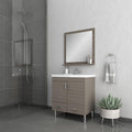 Alya Bath Ripley  30" Single Gray Modern Freestanding  Bathroom Vanity With Integrated Acrylic Top, Acrylic Sink and Wall Mounted Mirror - AT-8085-G+AT-30-M-G