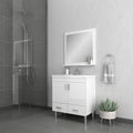 Alya Bath Ripley  30" Single White Modern Freestanding  Bathroom Vanity With Integrated Acrylic Top, Acrylic Sink and Wall Mounted Mirror - AT-8085-W+AT-30-M-W