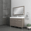 Alya Bath Ripley 48" Double Gray Modern Freestanding  Bathroom Vanity With Integrated Acrylic Top, Acrylic Sink and Wall Mounted Mirror - AT-8048-G-D+AT-48-M-G