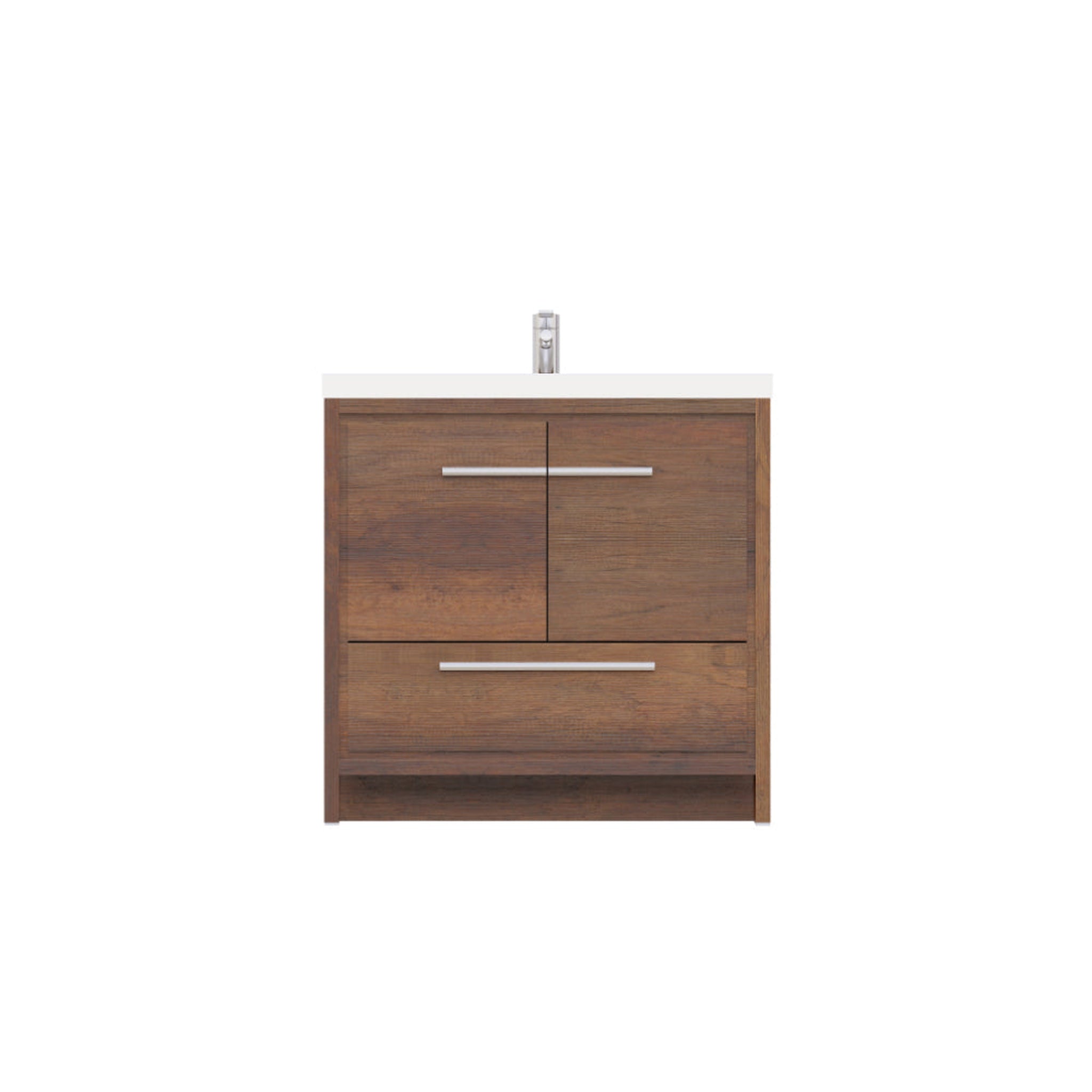 Alya Bath Sortino 36" Single Rosewood  Modern Freestanding Bathroom Vanity With Acrylic Top and Integrated Sink - AB-MD636-RW