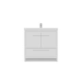 Alya Bath Sortino 36" Single White Modern Freestanding  Bathroom Vanity With Acrylic Top and Integrated Sink - AB-MD636-W