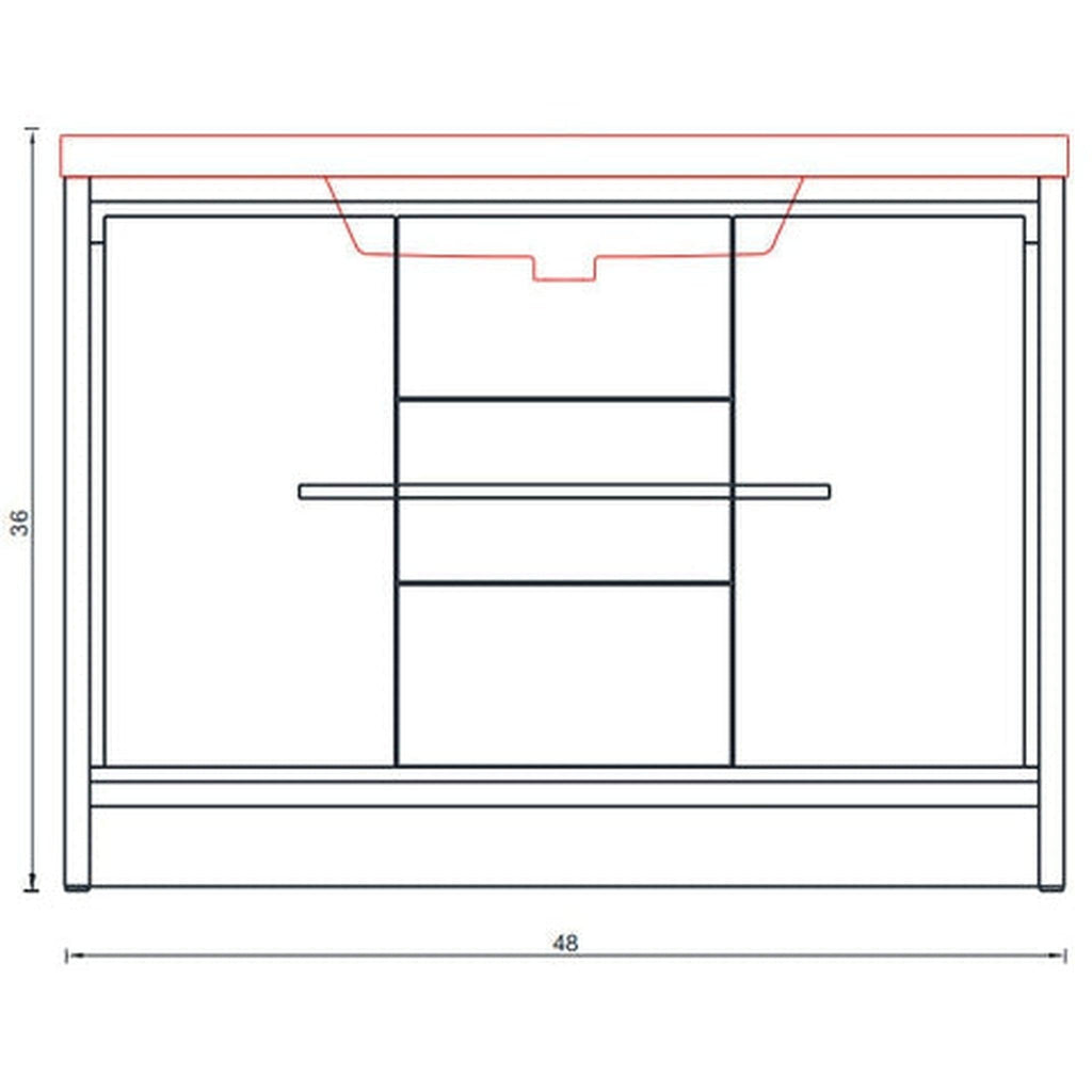 Alya Bath Sortino 48" Single White Modern Freestanding  Bathroom Vanity With Acrylic Top and Integrated Sink - AB-MD648-W