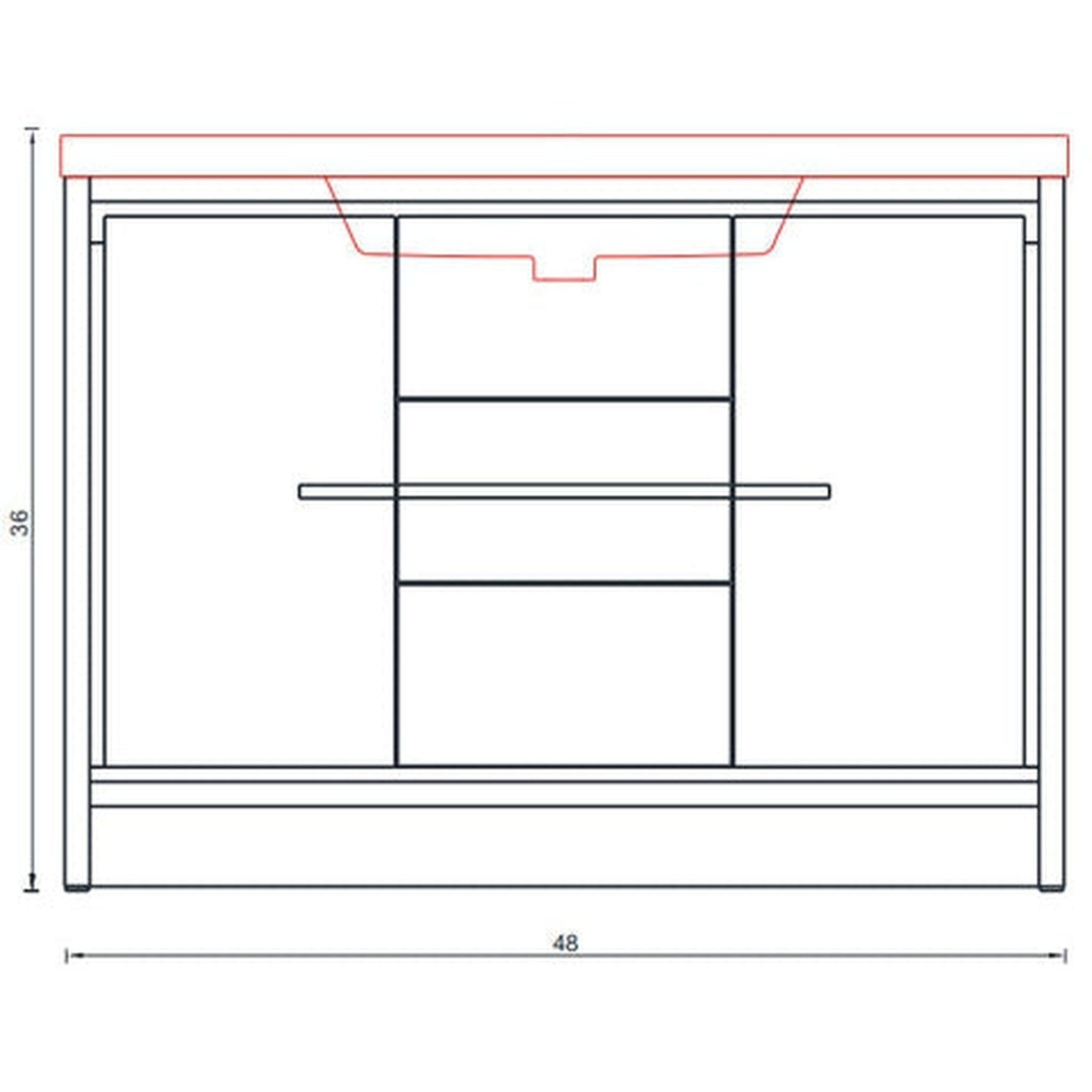 Alya Bath Sortino 48" Single White Modern Freestanding  Bathroom Vanity With Acrylic Top and Integrated Sink - AB-MD648-W