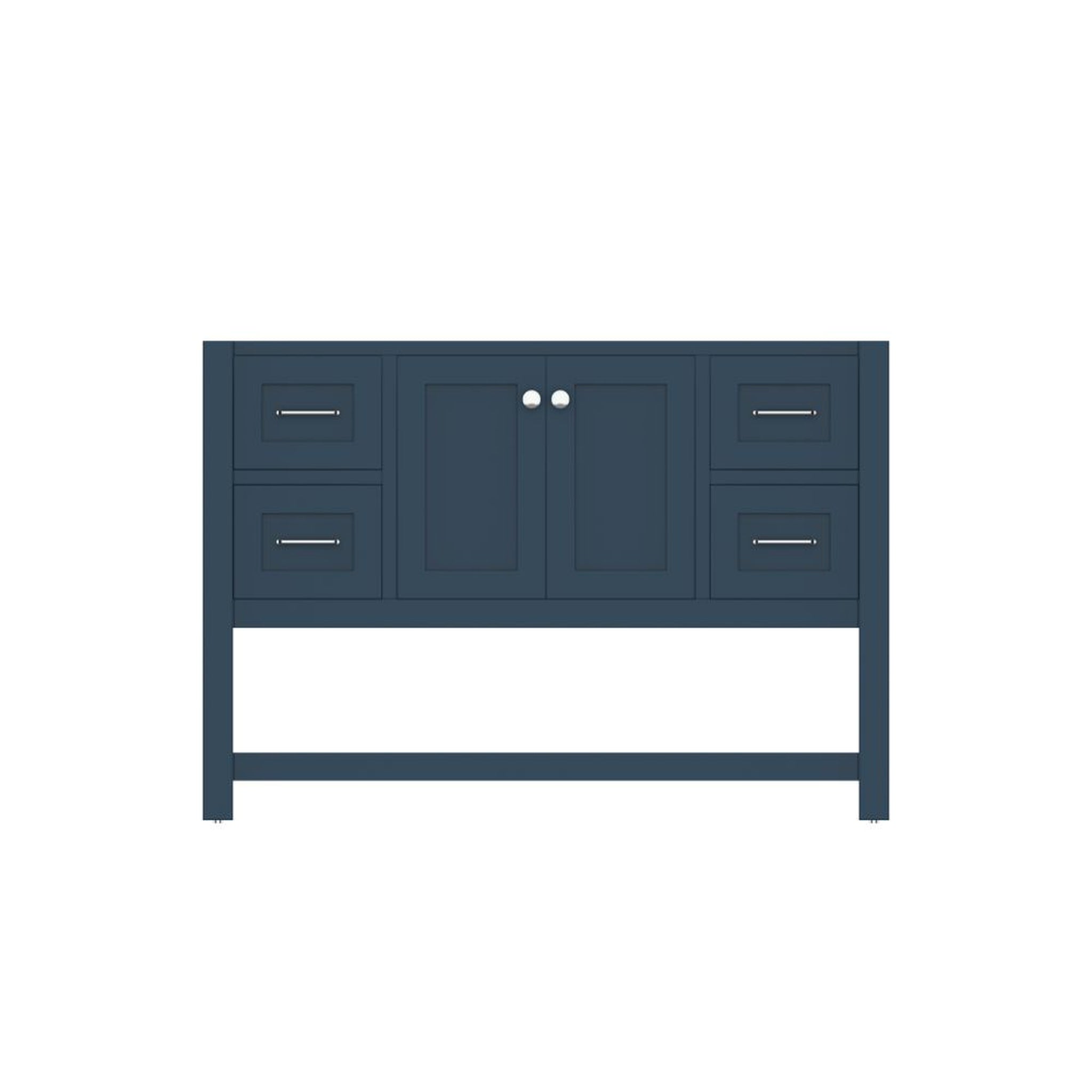 Alya Bath Wilmington 48" Single Blue Freestanding Bathroom Vanity With Brushed Nickel Edge Handles - HE-102-48-B