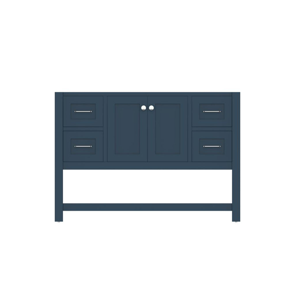 Alya Bath Wilmington 48" Single Blue Freestanding Bathroom Vanity With Brushed Nickel Edge Handles - HE-102-48-B