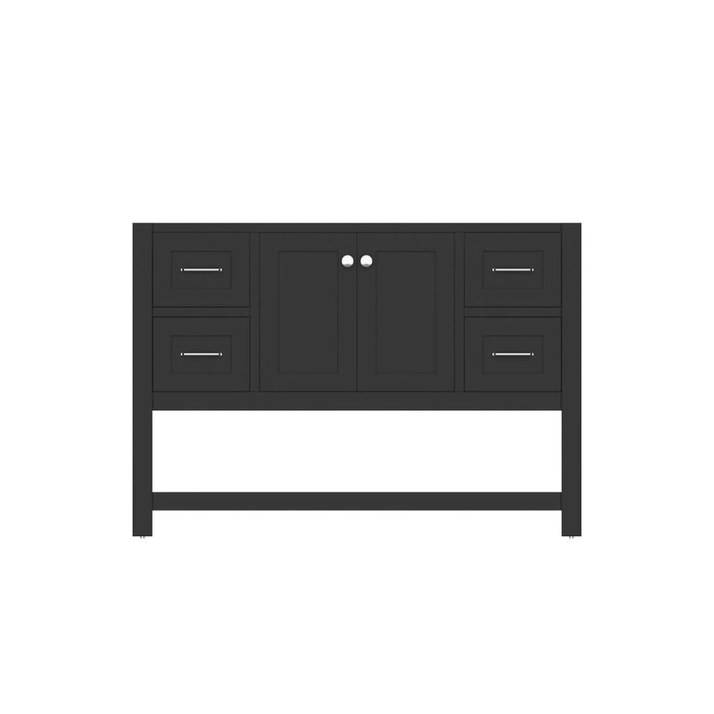 Alya Bath Wilmington 48" Single Espresso Freestanding Bathroom Vanity With Brushed Nickel Edge Handles - HE-102-48-E