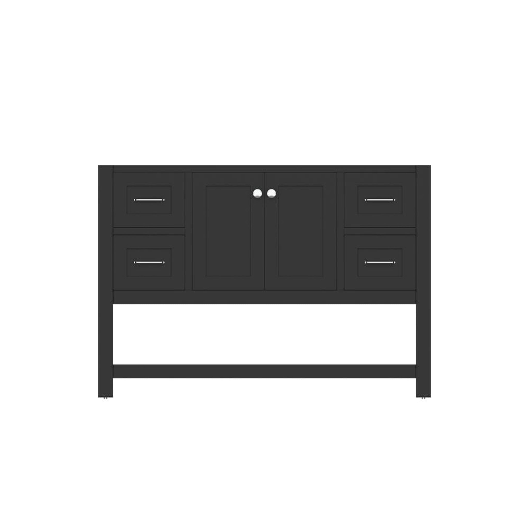 Alya Bath Wilmington 48" Single Espresso Freestanding Bathroom Vanity With Brushed Nickel Edge Handles - HE-102-48-E