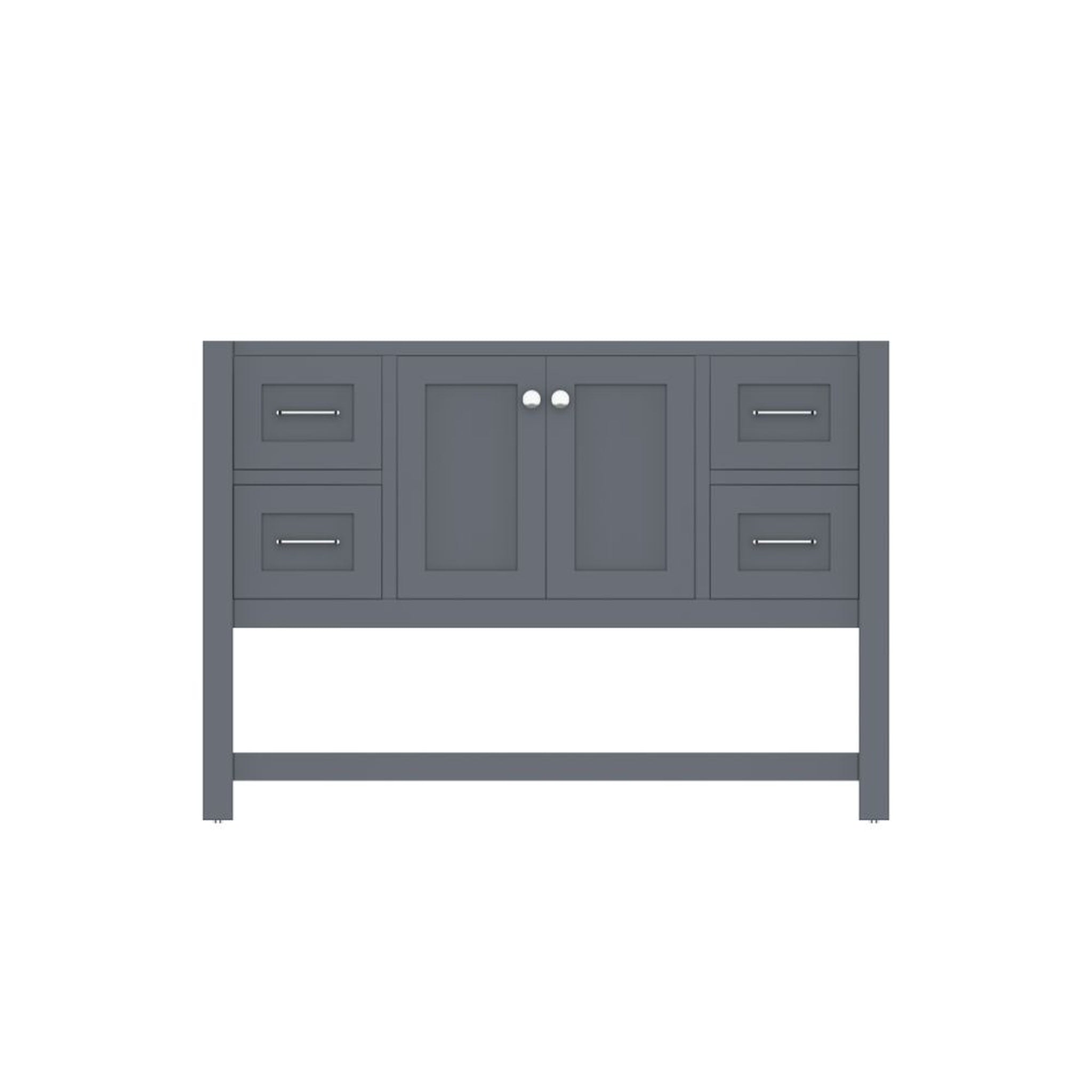 Alya Bath Wilmington 48" Single Gray Freestanding Bathroom Vanity With Brushed Nickel Edge Handles - HE-102-48-G