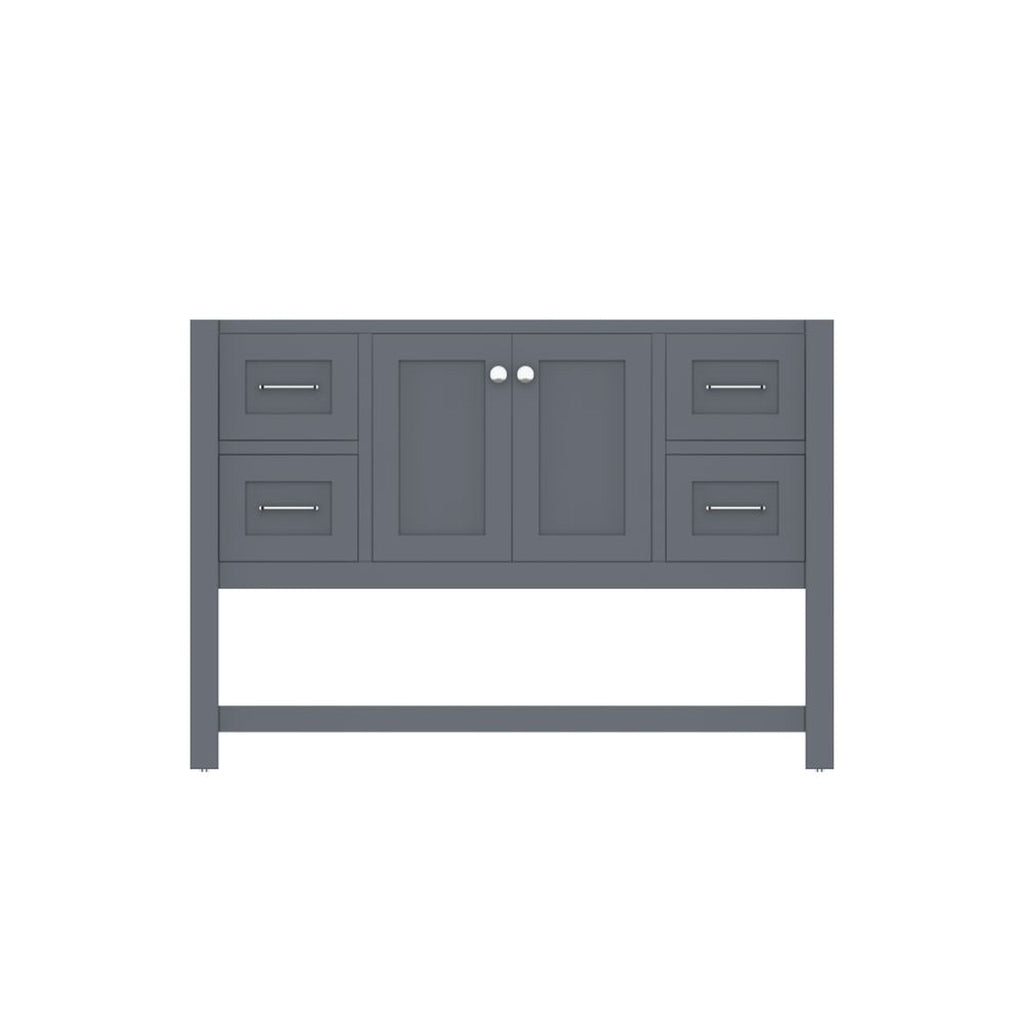 Alya Bath Wilmington 48" Single Gray Freestanding Bathroom Vanity With Brushed Nickel Edge Handles - HE-102-48-G