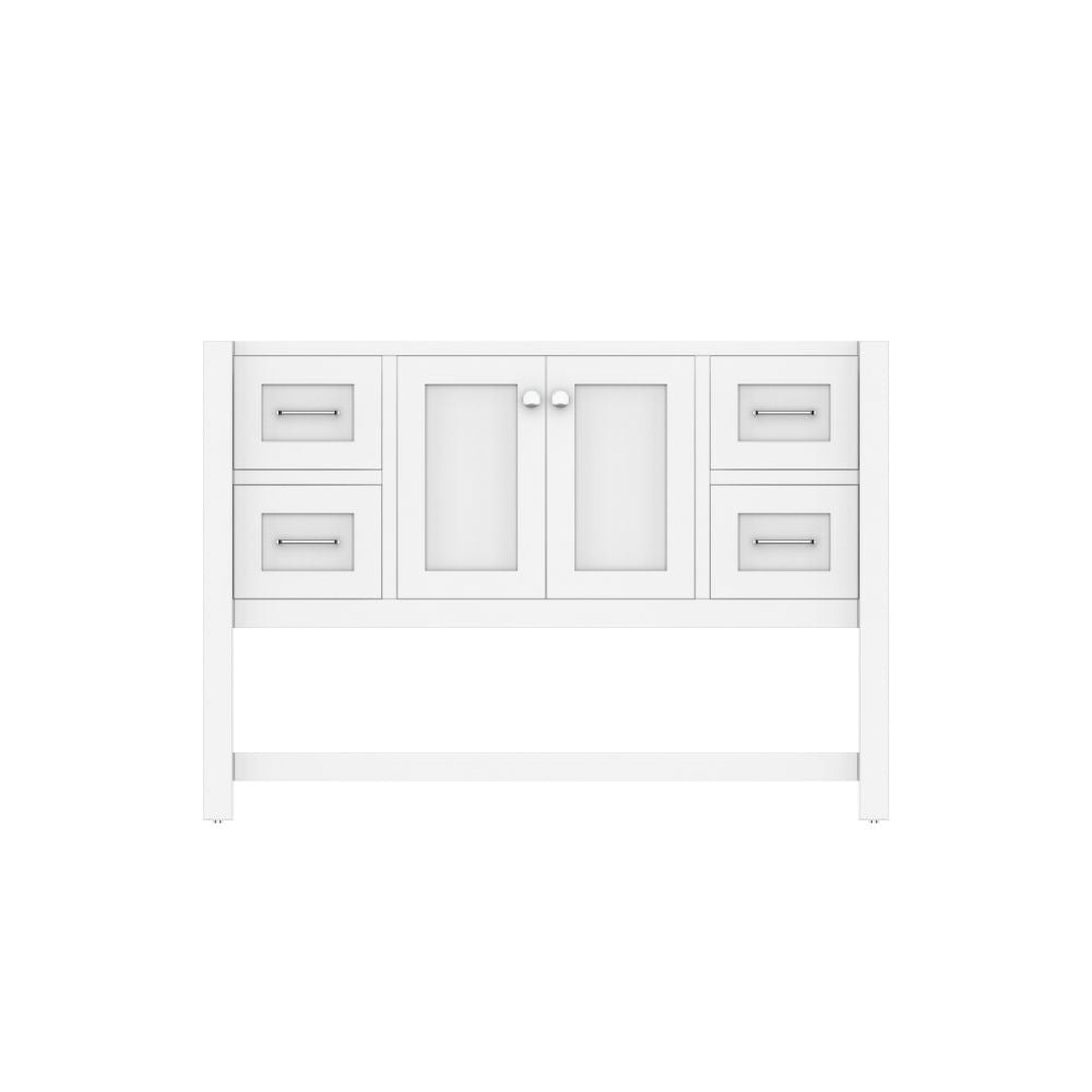 Alya Bath Wilmington 48" Single White Freestanding Bathroom Vanity With Brushed Nickel Edge Handles - HE-102-48-W