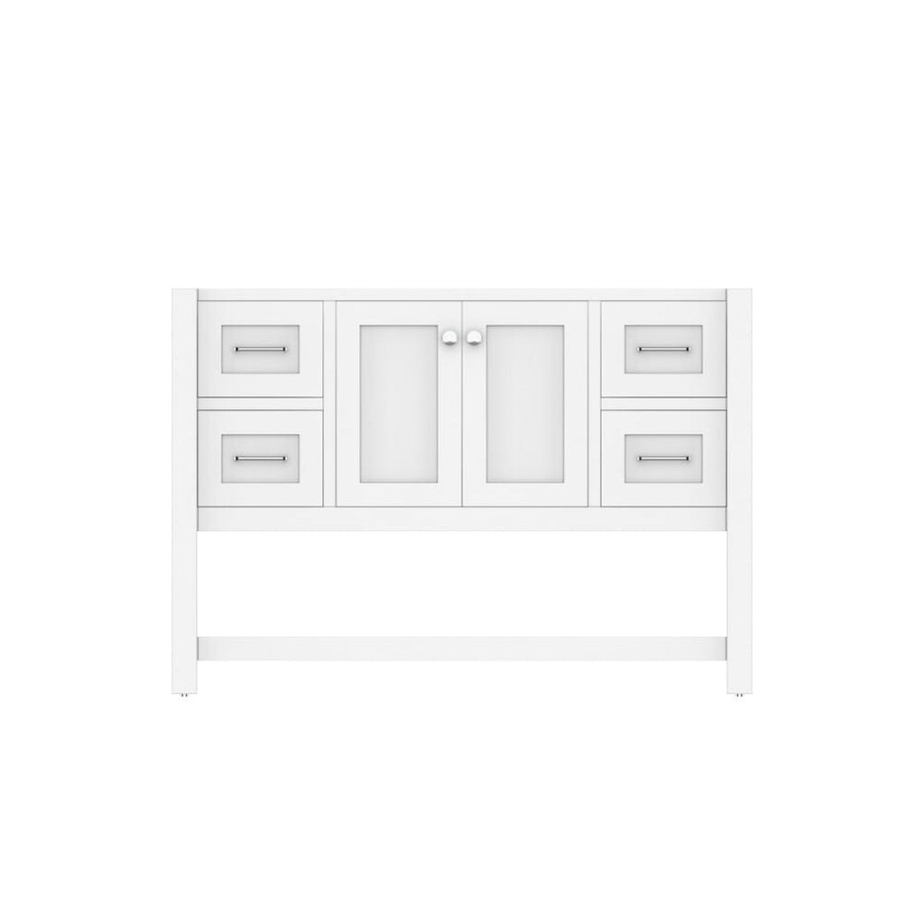 Alya Bath Wilmington 48" Single White Freestanding Bathroom Vanity With Brushed Nickel Edge Handles - HE-102-48-W