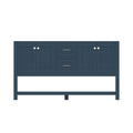 Alya Bath Wilmington 60" Double Blue Freestanding  Bathroom Vanity  With Brushed Nickel Edge Handles - HE-102-60D-B