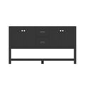 Alya Bath Wilmington 60" Double Espresso Freestanding  Bathroom Vanity  With Brushed Nickel Edge Handles - HE-102-60D-E