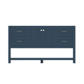 Alya Bath Wilmington 60" Single Blue Freestanding  Bathroom Vanity  With Brushed Nickel Edge Handles - HE-102-60S-B
