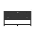Alya Bath Wilmington 60" Single Espresso Freestanding   Bathroom Vanity  With Brushed Nickel Edge Handles - HE-102-60S-E