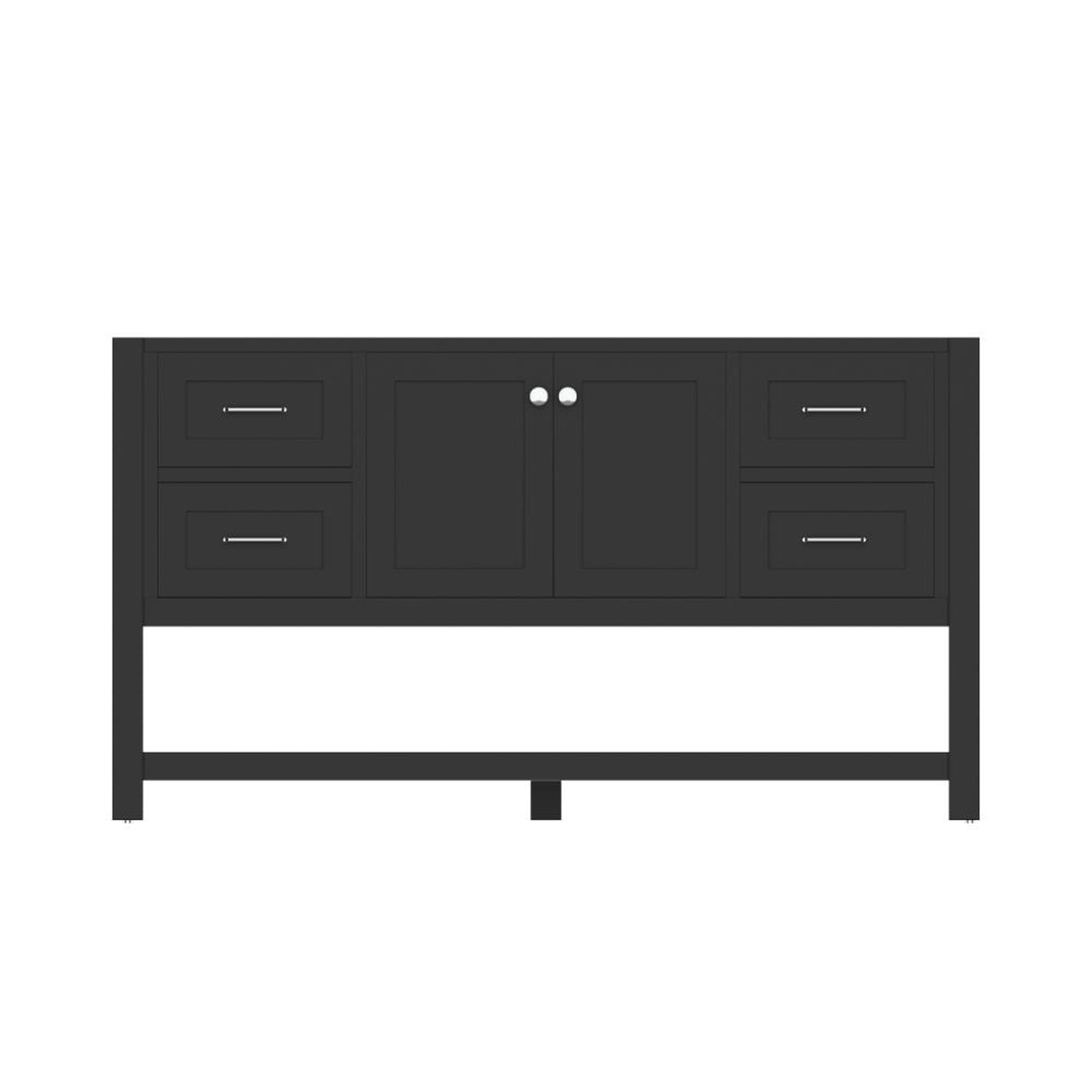 Alya Bath Wilmington 60" Single Espresso Freestanding   Bathroom Vanity  With Brushed Nickel Edge Handles - HE-102-60S-E
