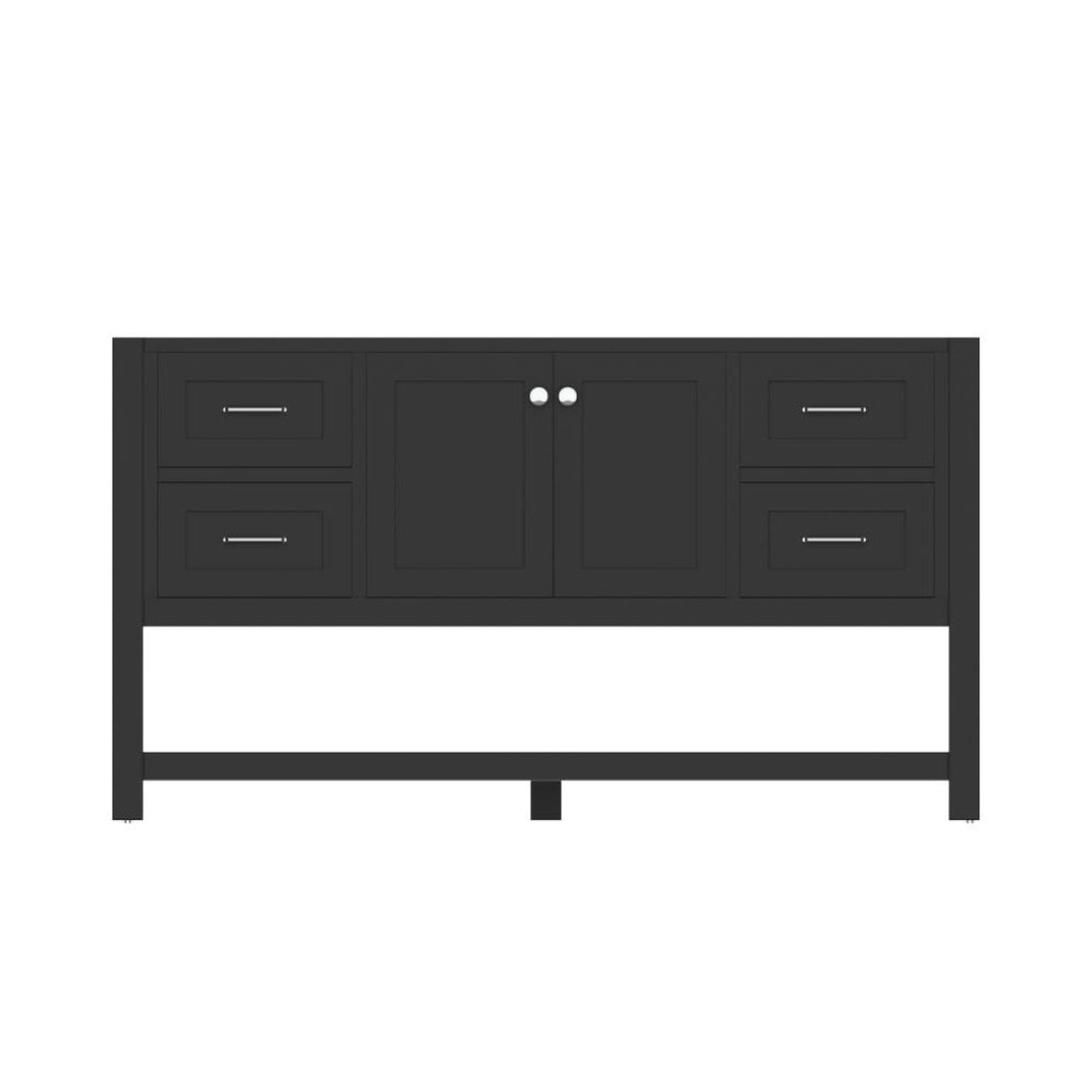 Alya Bath Wilmington 60" Single Espresso Freestanding   Bathroom Vanity  With Brushed Nickel Edge Handles - HE-102-60S-E