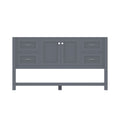 Alya Bath Wilmington 60" Single Gray Freestanding  Bathroom Vanity  With Brushed Nickel Edge Handles - HE-102-60S-G