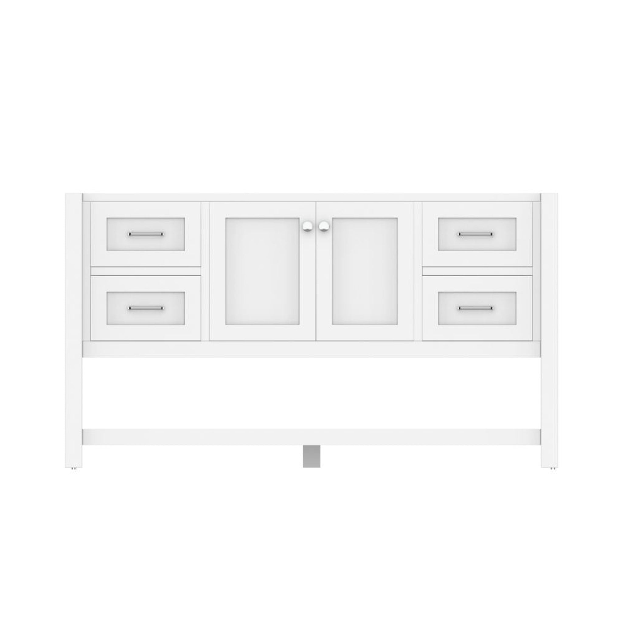 Alya Bath Wilmington 60" Single White Freestanding  Bathroom Vanity  With Brushed Nickel Edge Handles - HE-102-60S-W